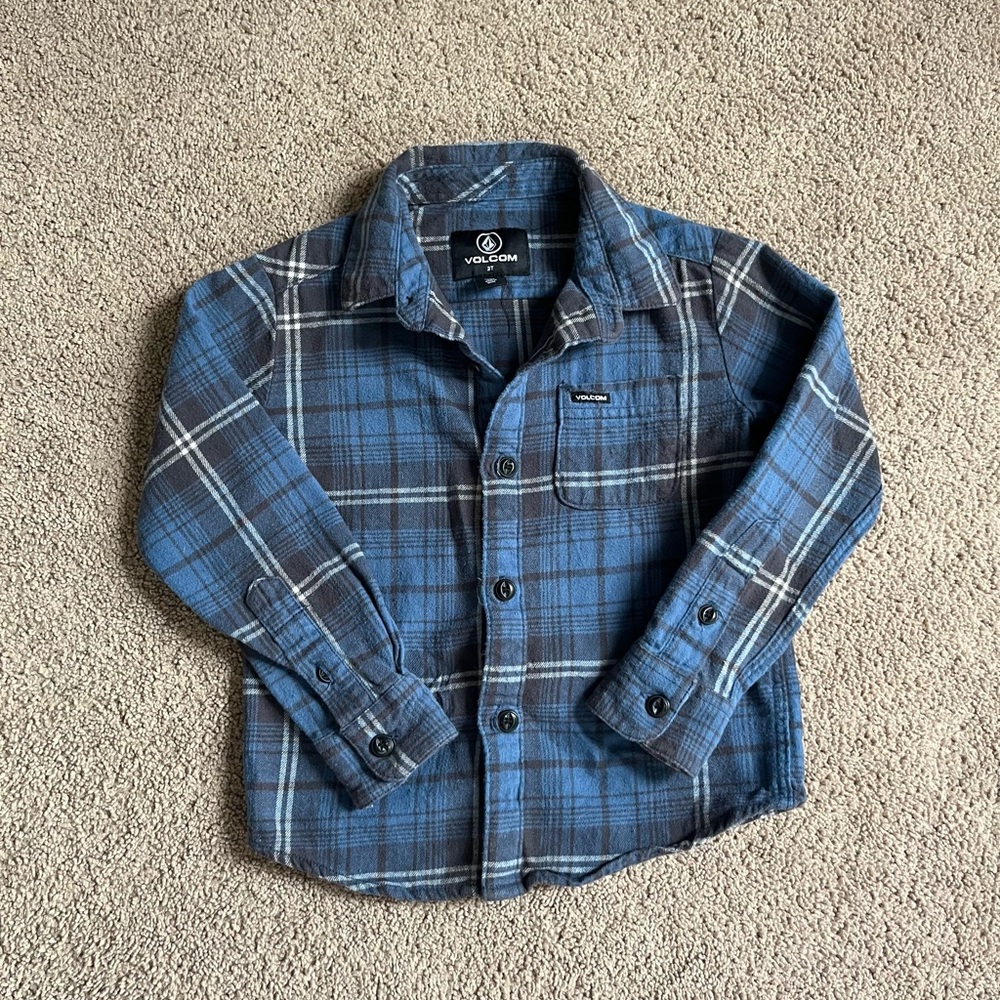 Blue Volcom Toddler Flannel